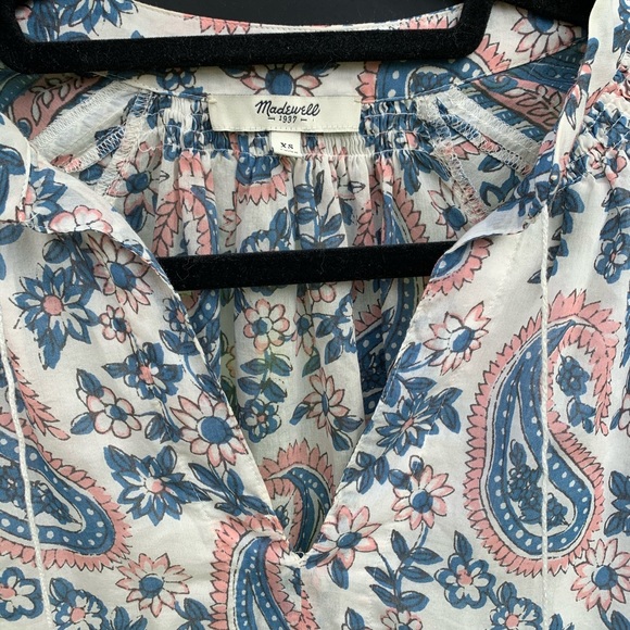 Madewell Paisley Floral Printed Tassel Blouse - Picture 5 of 11